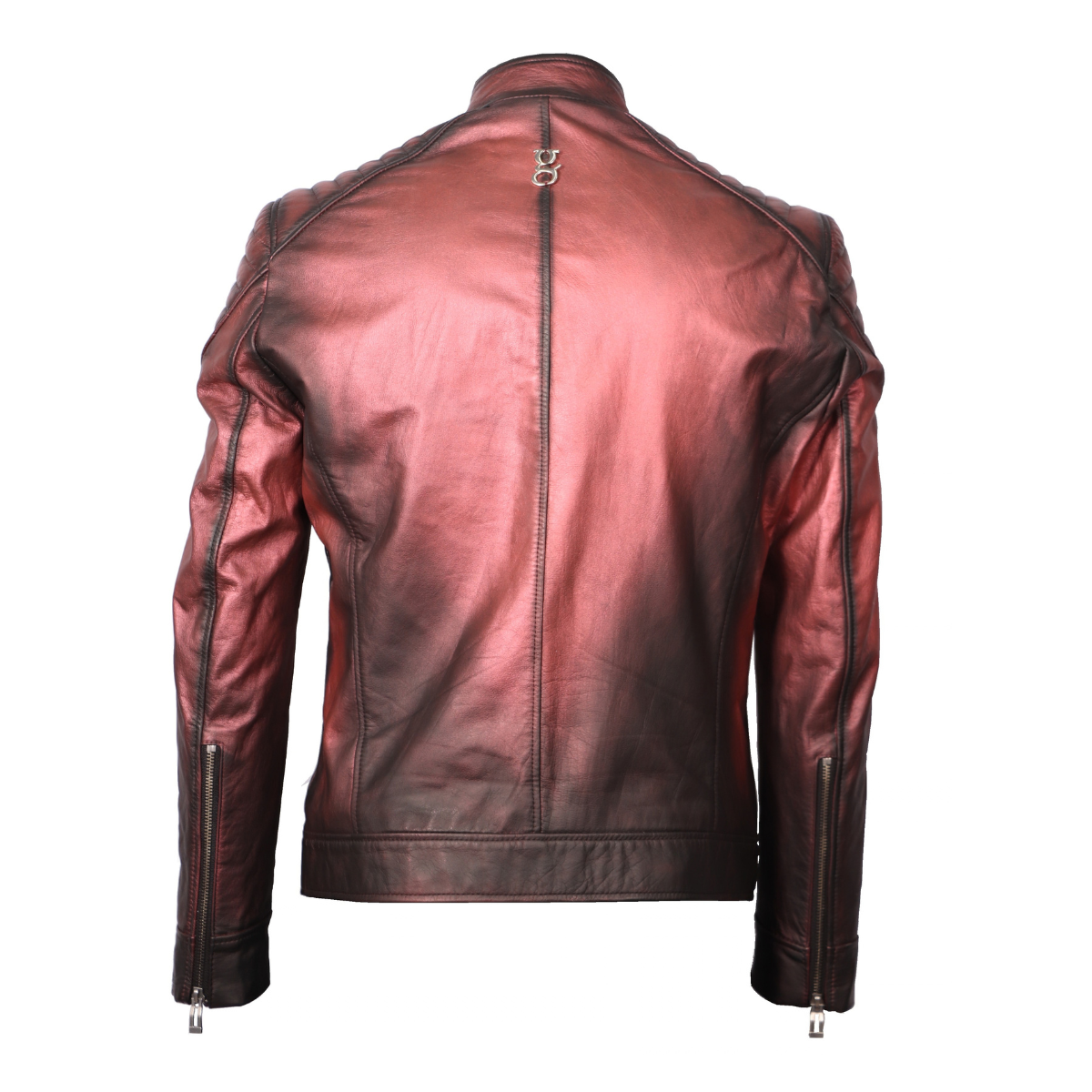Chaqueta de Cuero Metalizado con Diseño Clásico