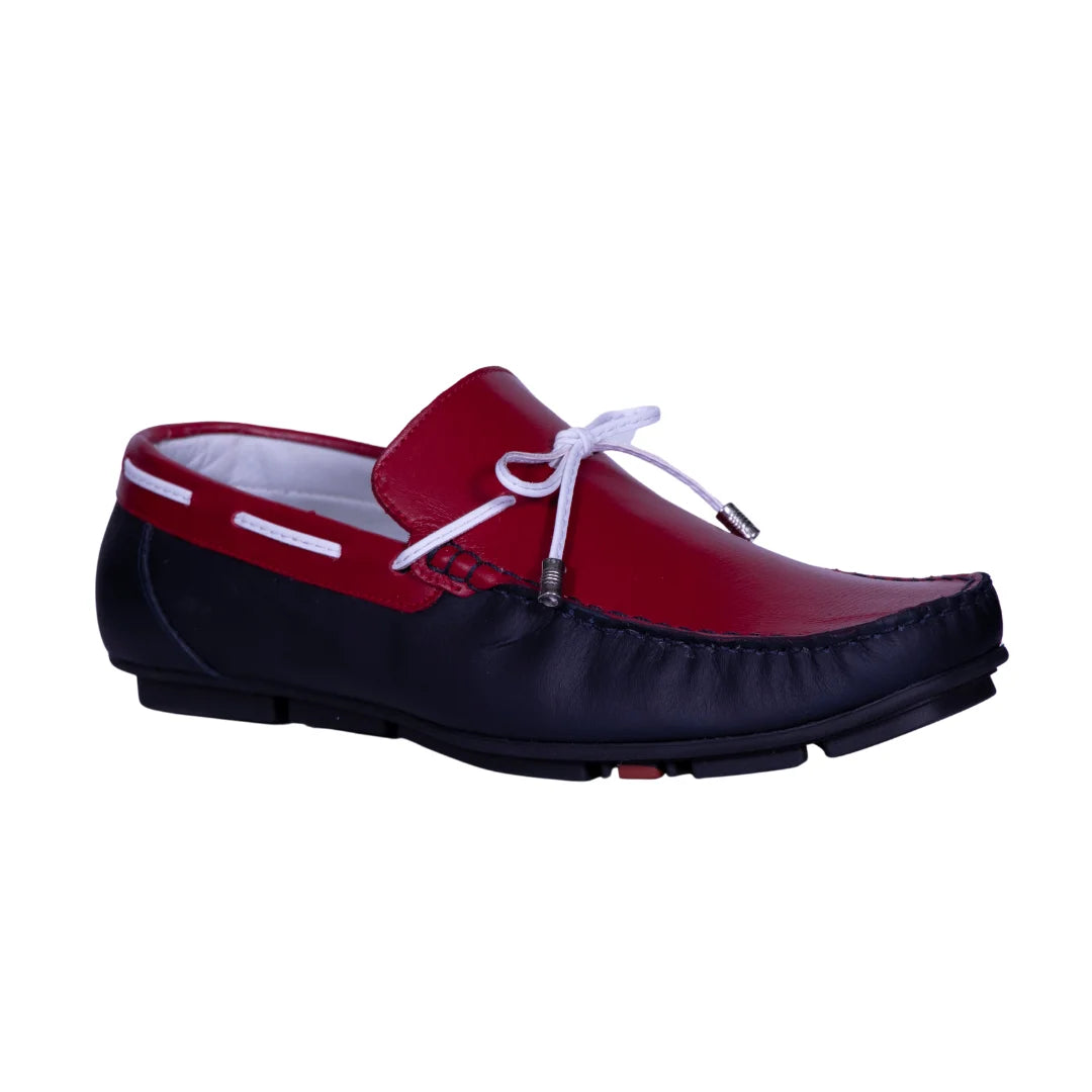 Tubular mocasín color azul-rojo