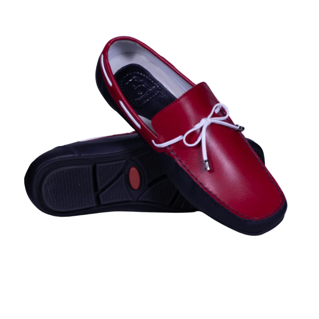 Tubular mocasín color azul-rojo