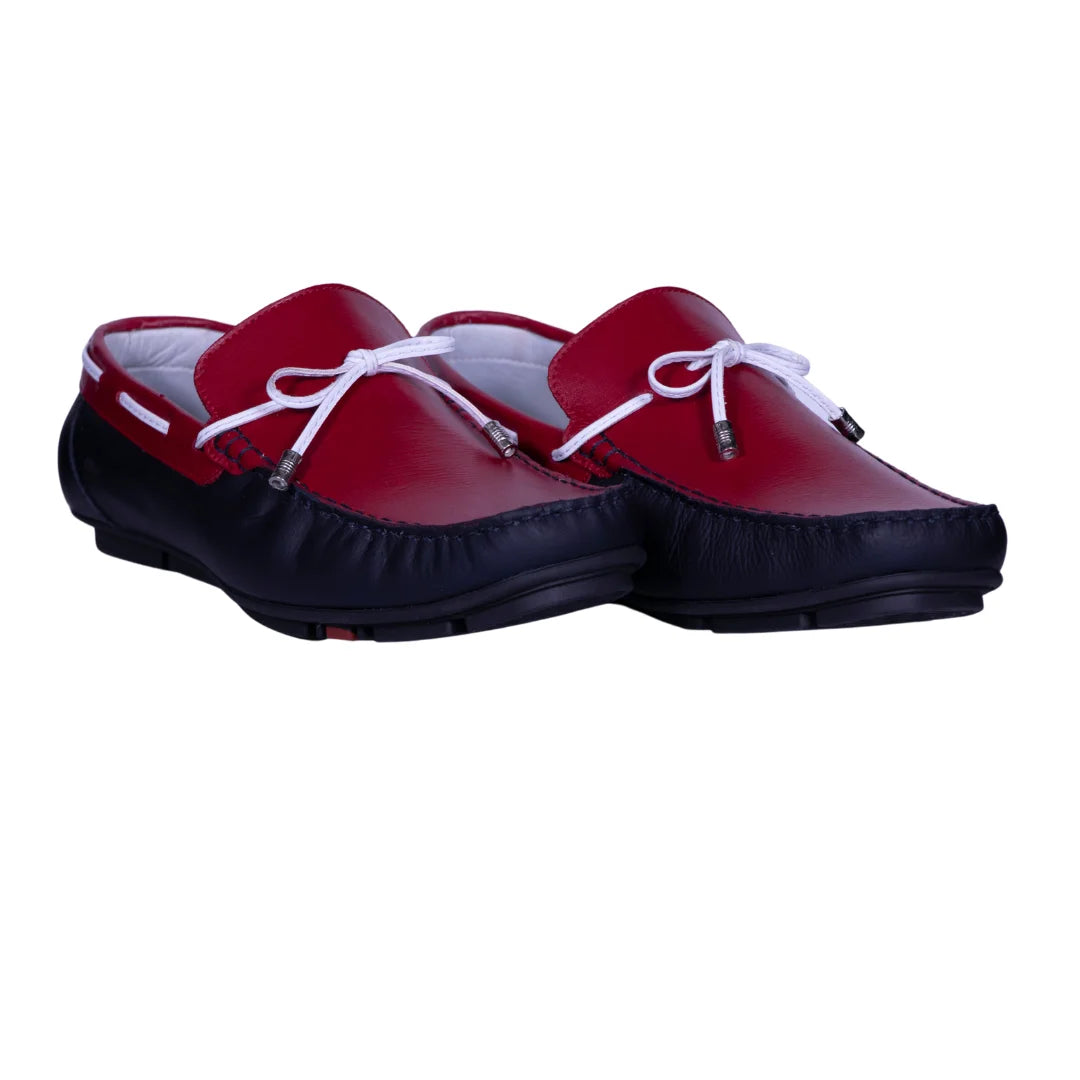 Tubular mocasín color azul-rojo