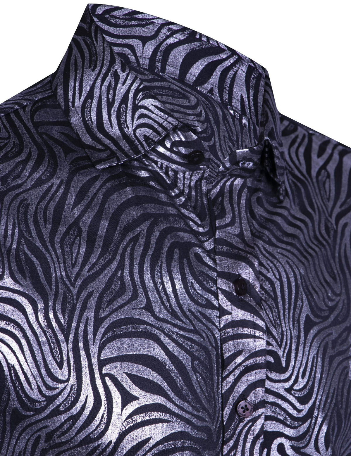 Camisa manga corta cebra plateado