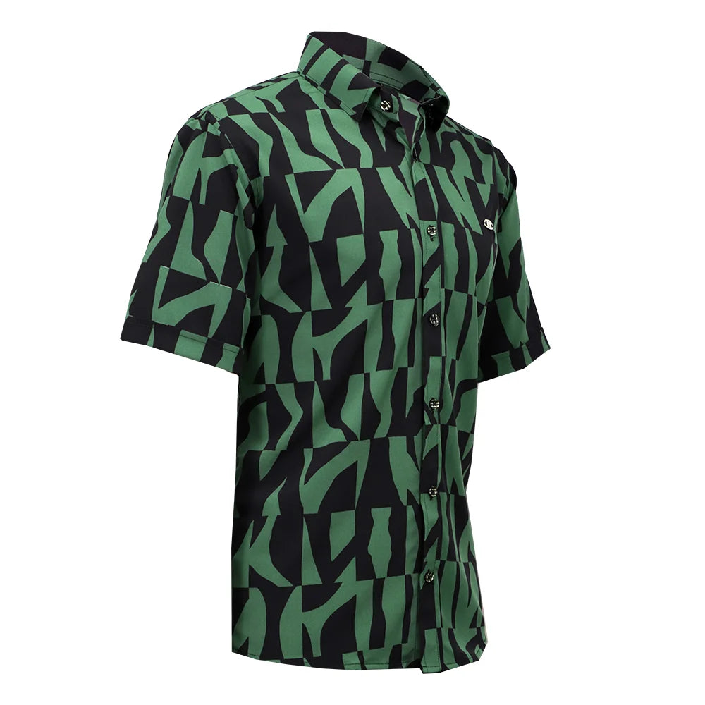 camisa manga corta estampado verde-negro-2