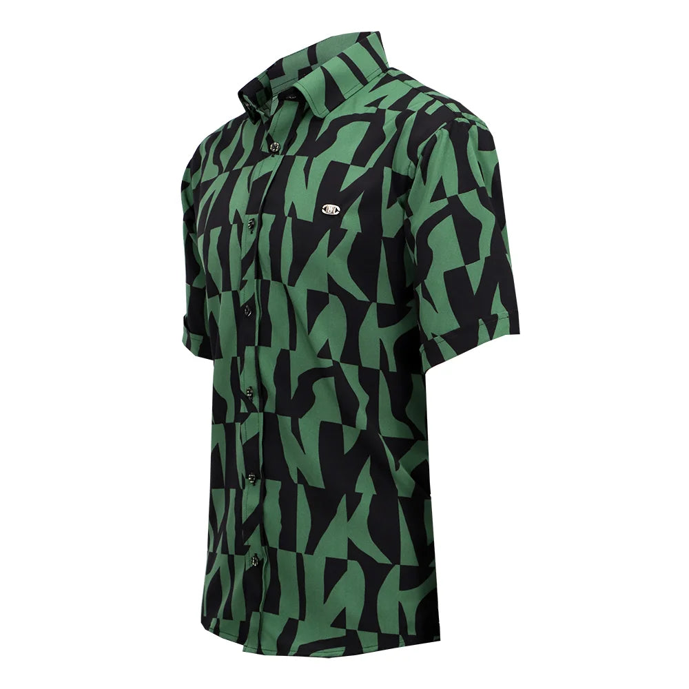 camisa manga corta estampado verde-negro-3