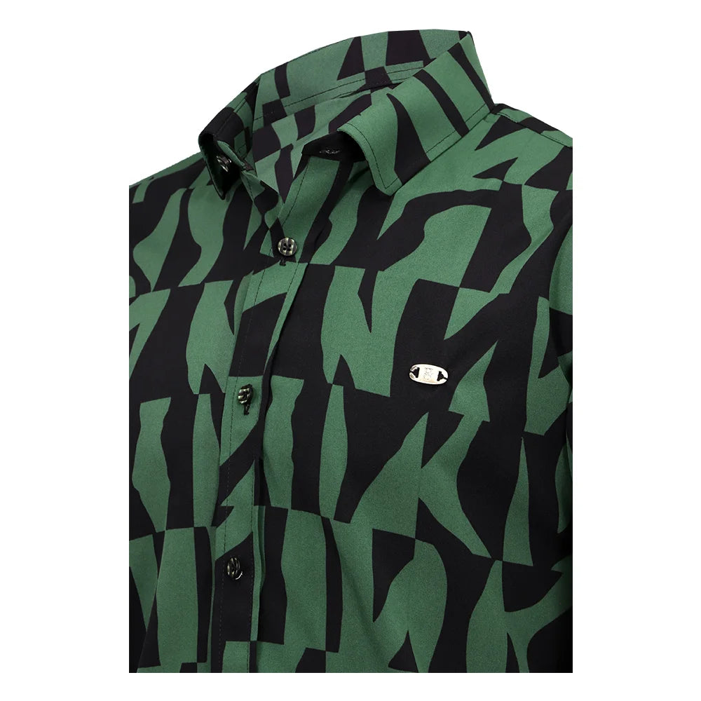 camisa manga corta estampado verde-negro-4