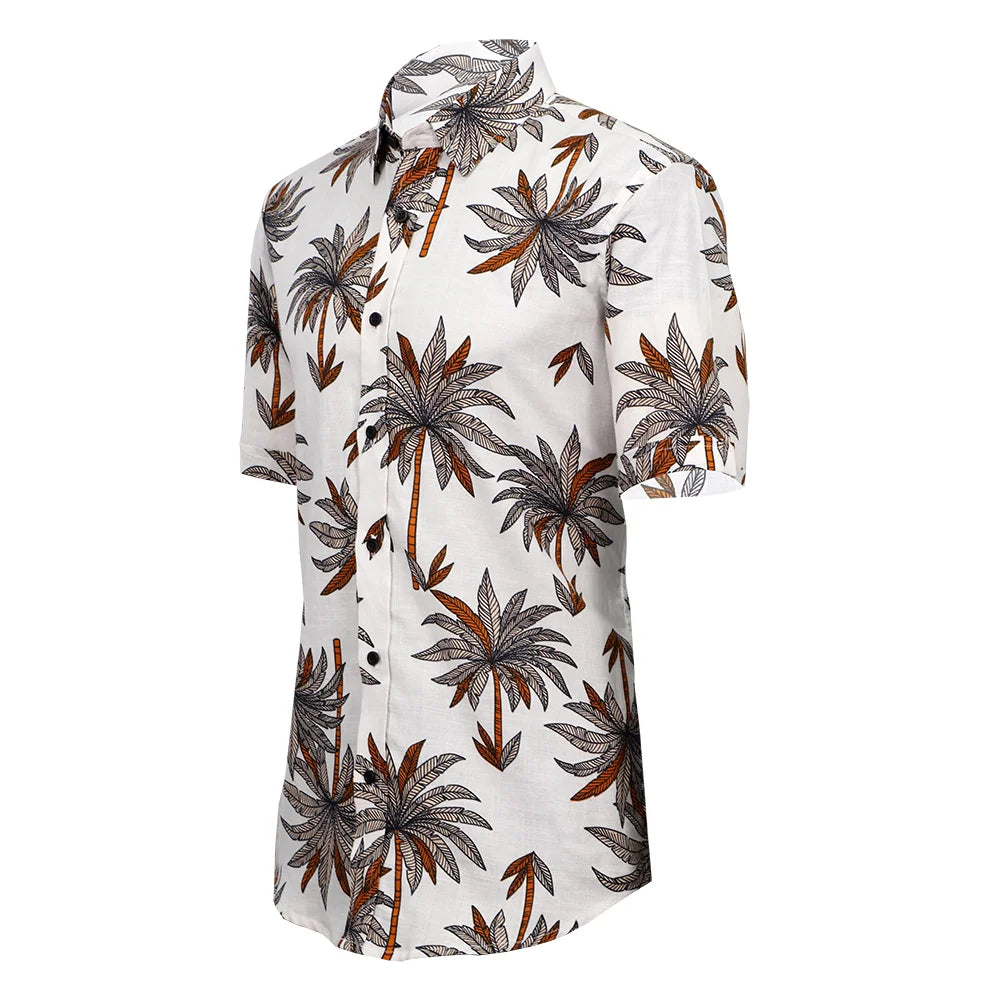 camisa de lino manga corta estampado palmeras-3