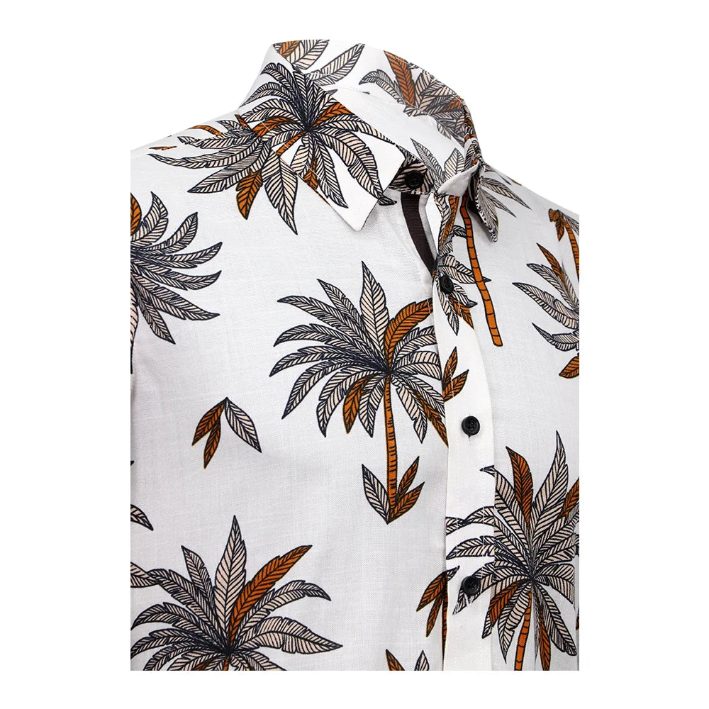 camisa de lino manga corta estampado palmeras-4