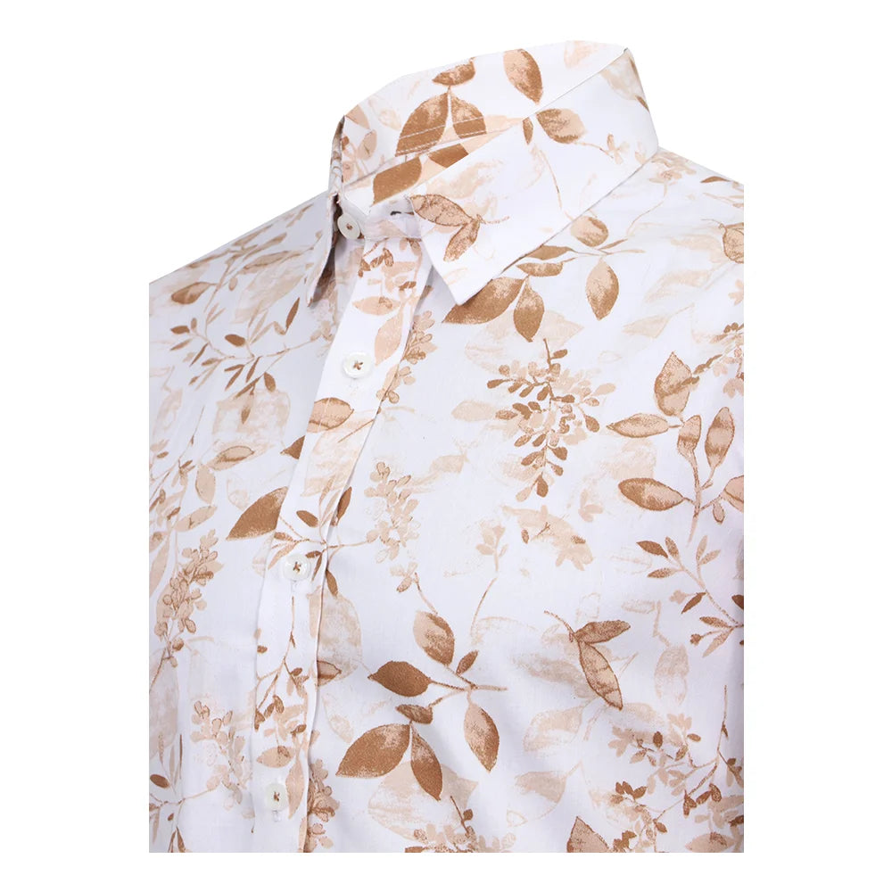camisa lino estampado flores manga corta-4