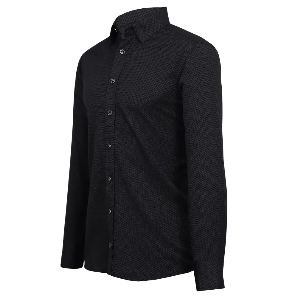 Camisa negra con textura -2