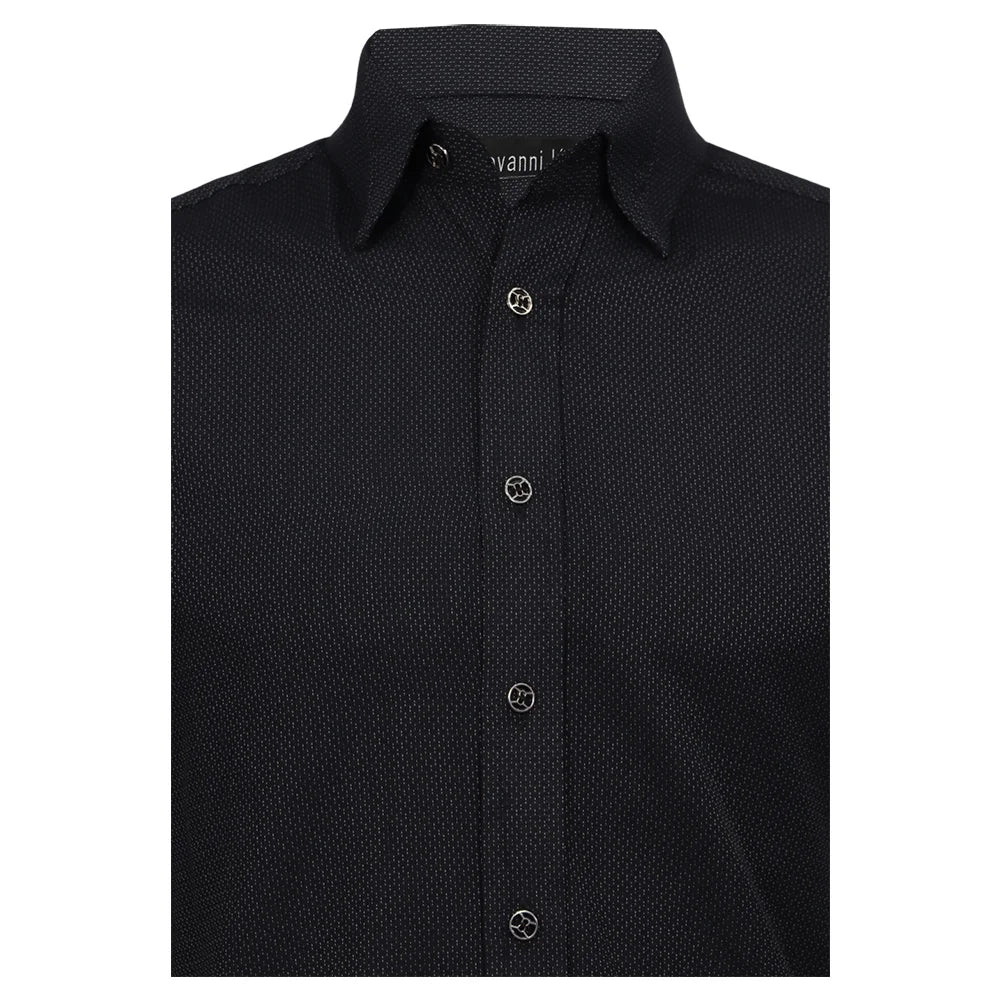Camisa negra con textura -4