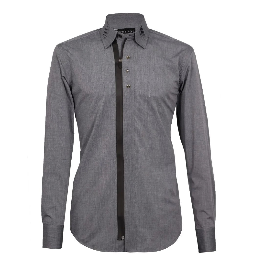 Camisa gris con cremallera