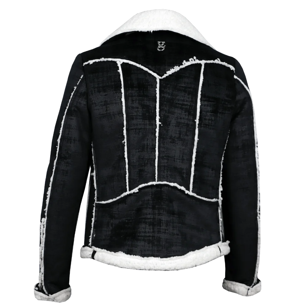 Chaqueta aviador acabado texturizado con ovejero 3