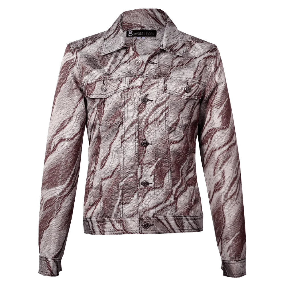 Chaqueta clásica jackard diseño abstracto