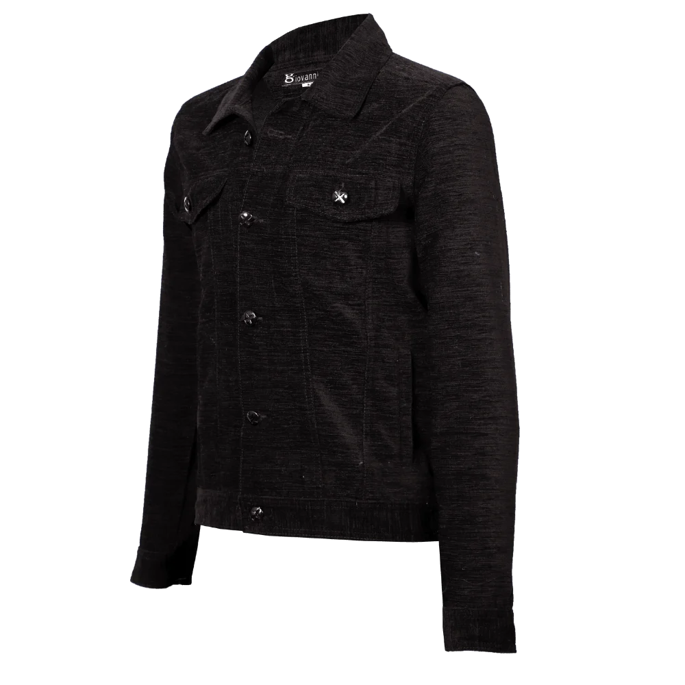 Chaqueta clásica pana negra 1