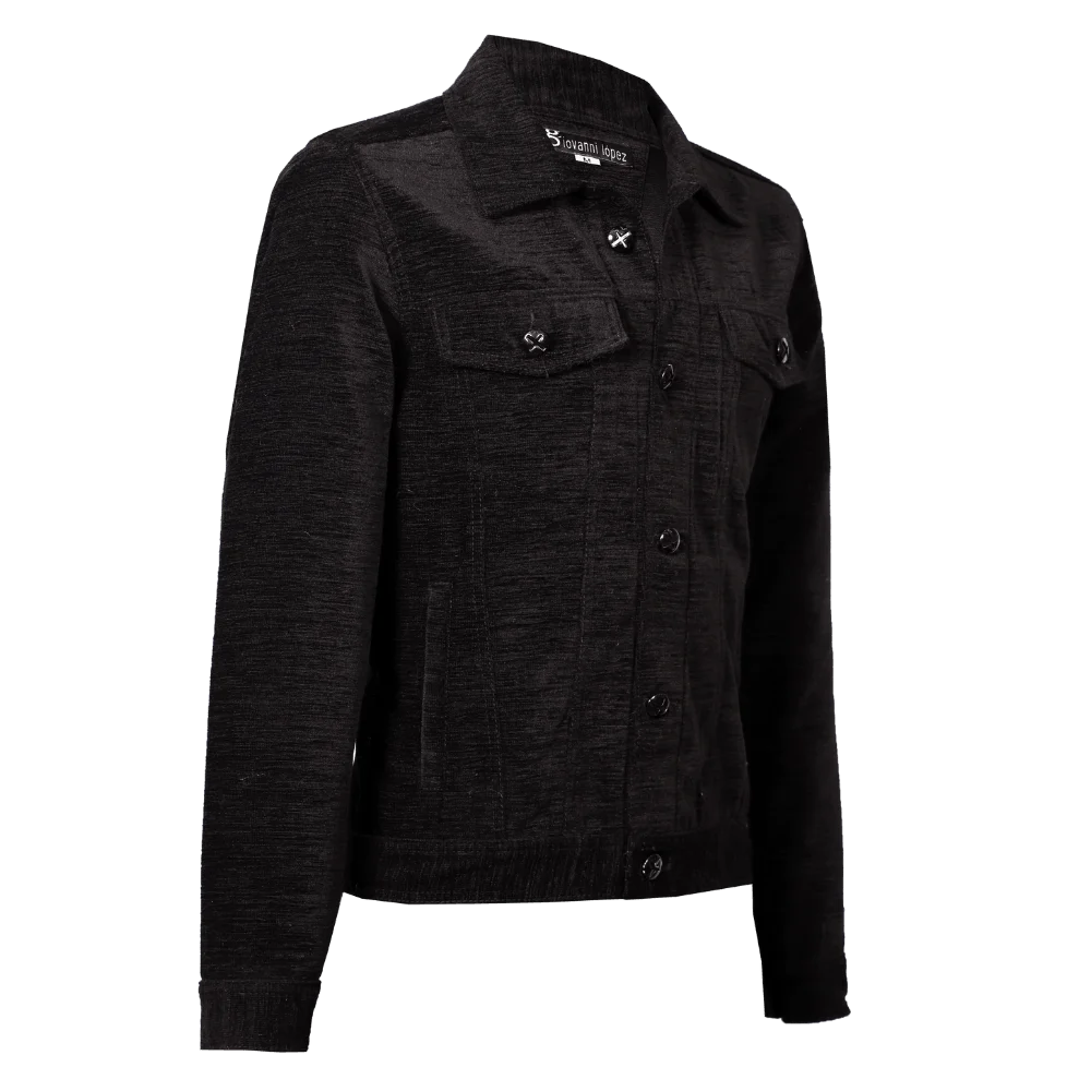 Chaqueta clásica pana negra 2