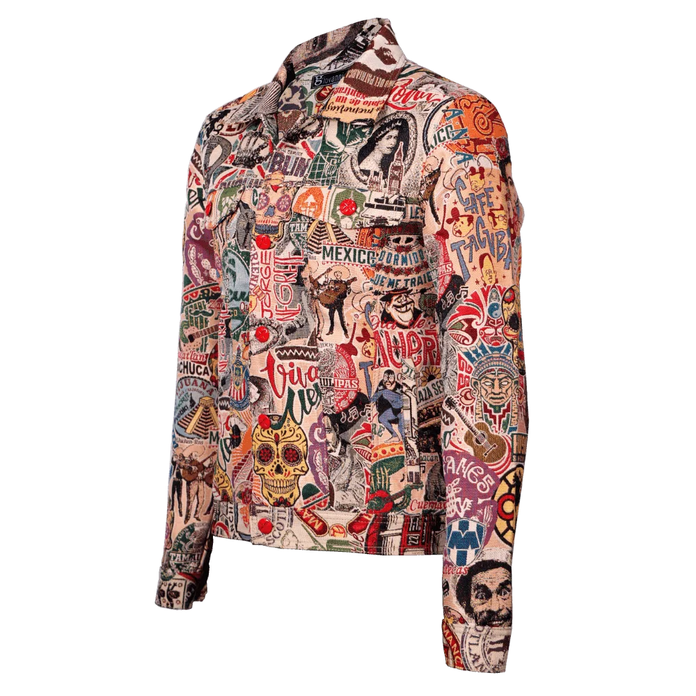 Chaqueta clásica en jacquard estampado 2