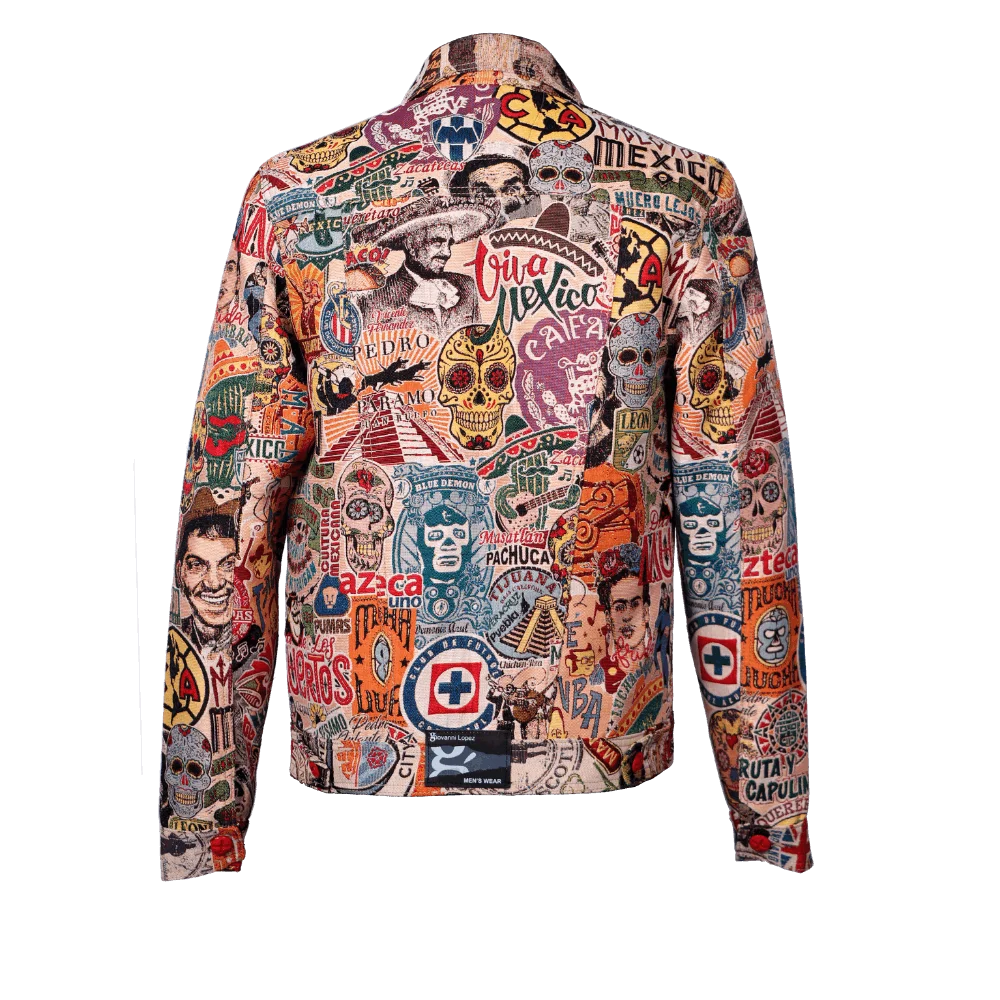 Chaqueta clásica en jacquard estampado 3