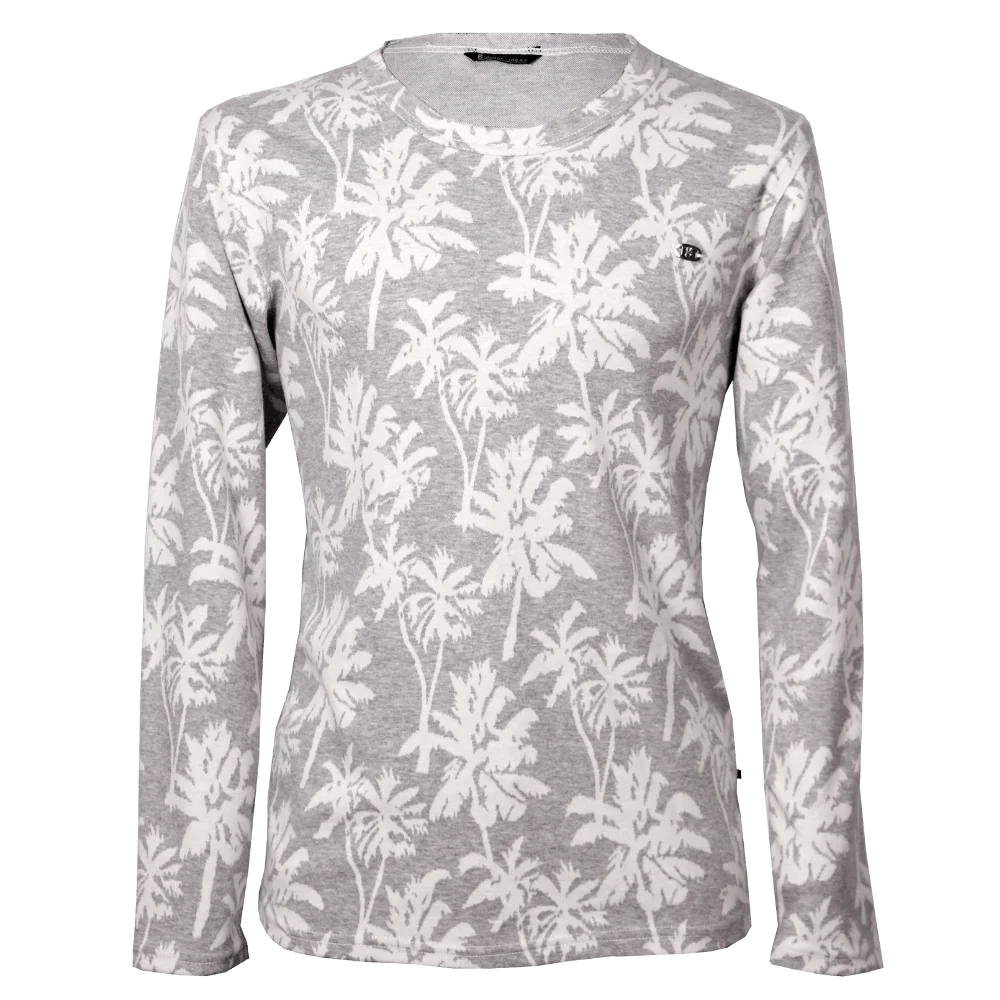 Buso manga larga gris palmeras