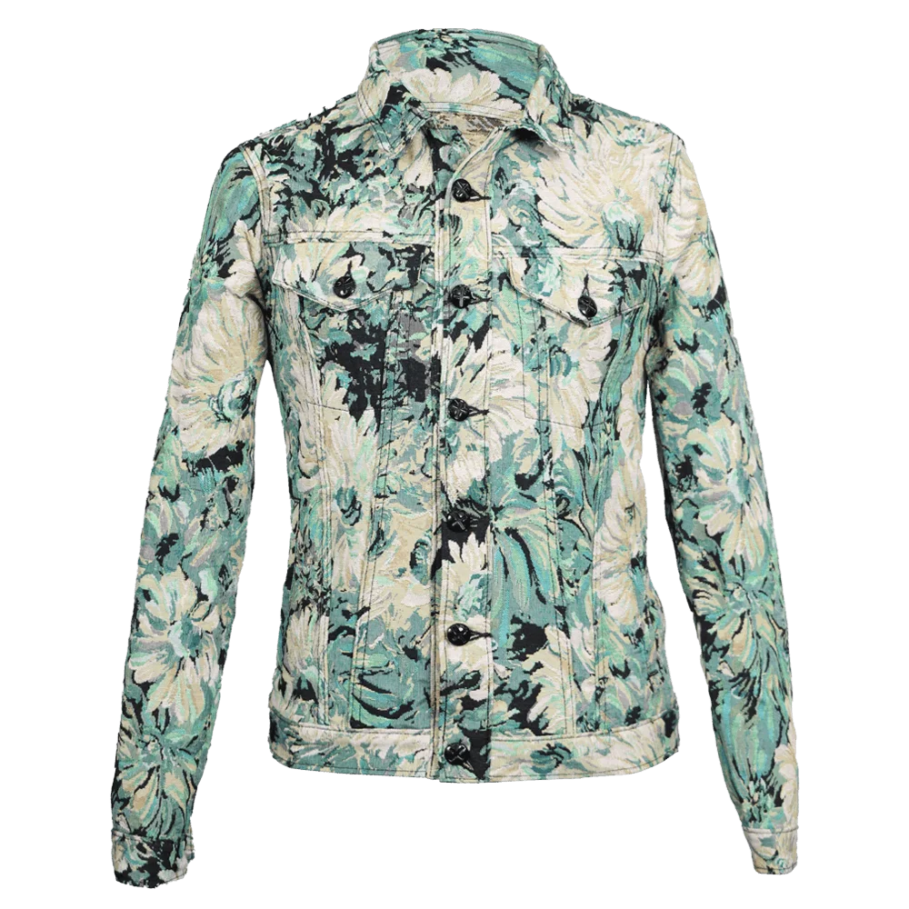 Chaqueta clásica jackard botanical bloom
