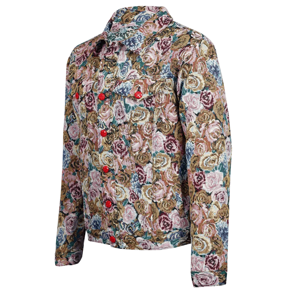 Chaqueta clásica en jacquard floral 1