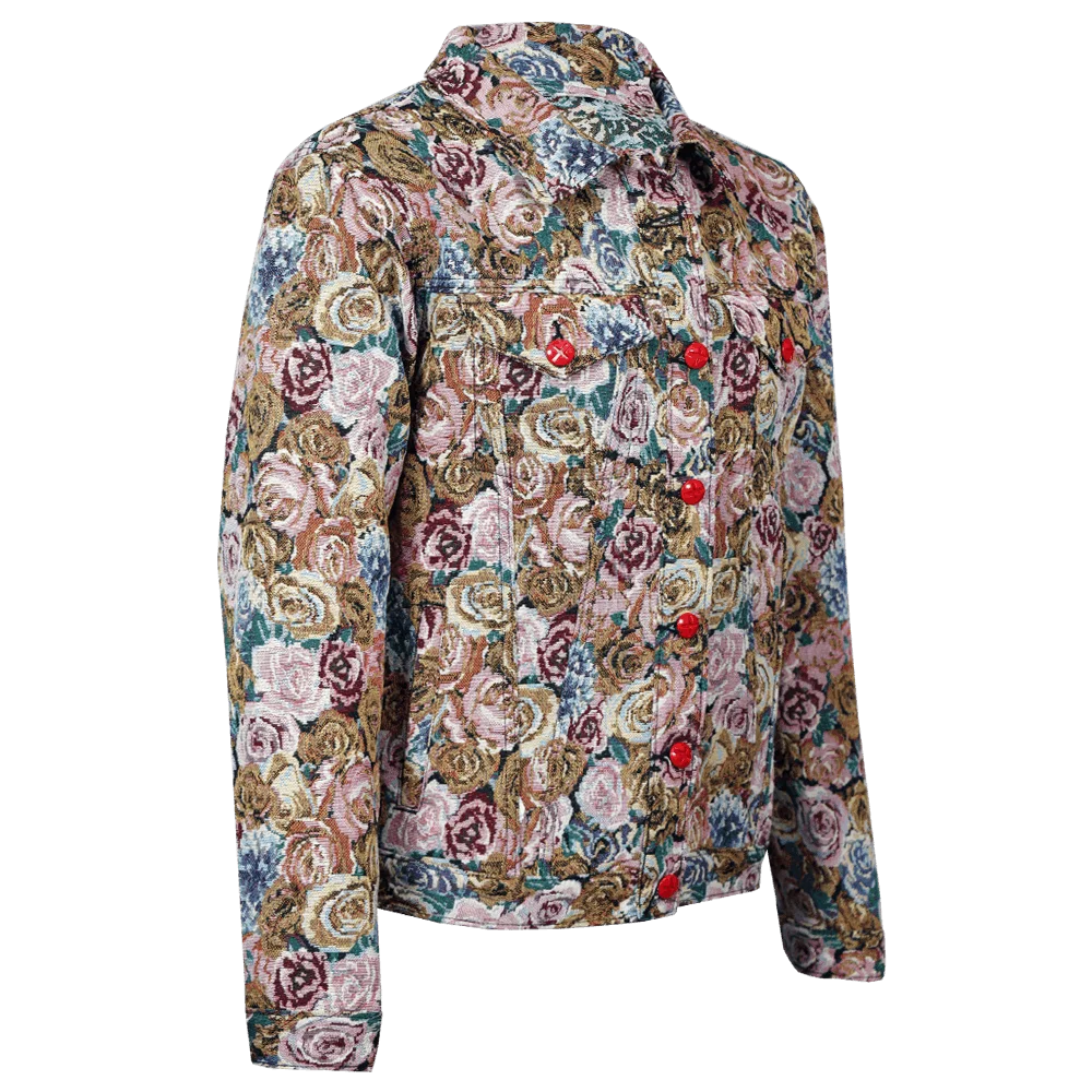 Chaqueta clásica en jacquard floral 2