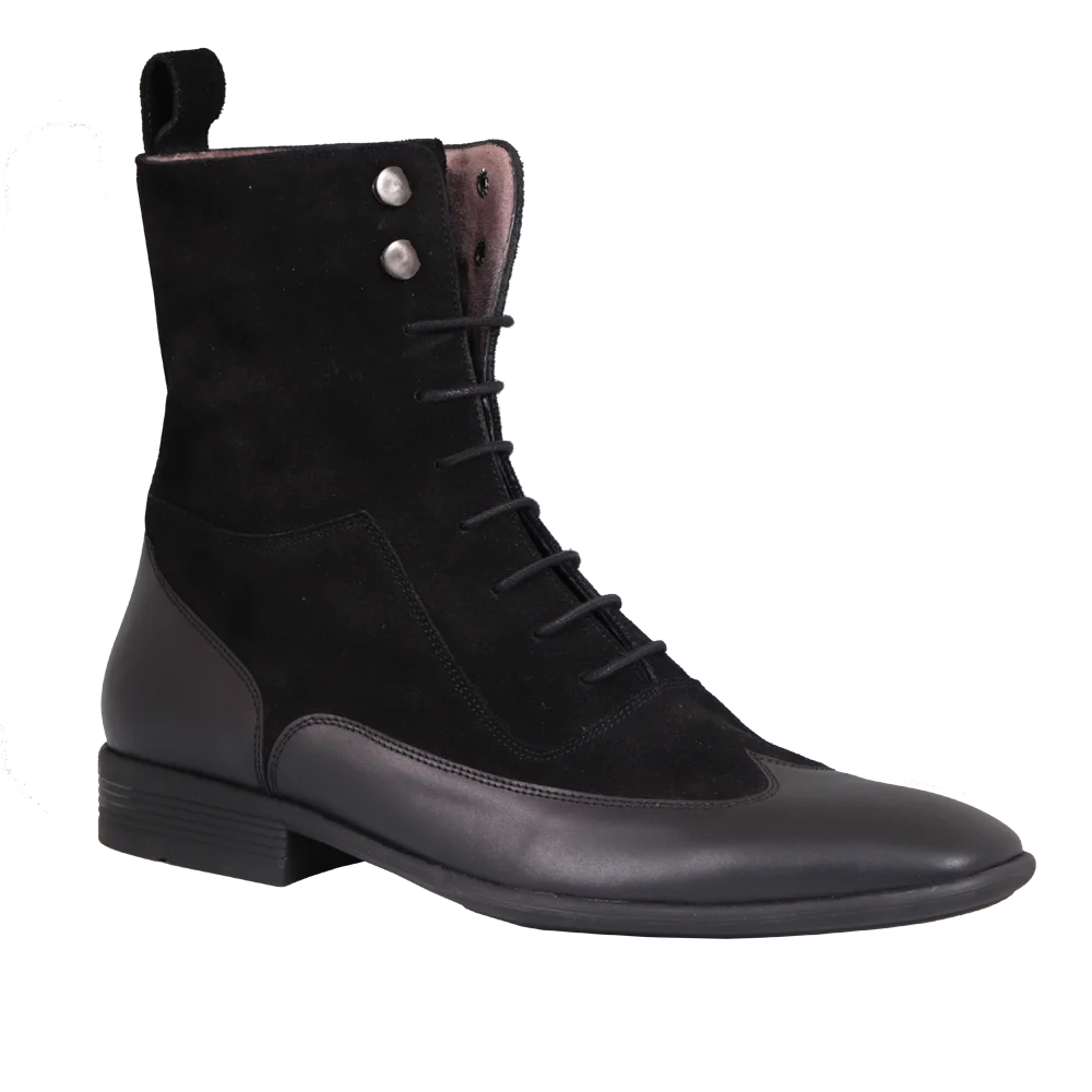 Botas de cuero y gamuza