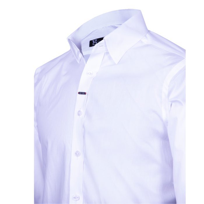 Camisa clásica blanca cuello con boton atrás